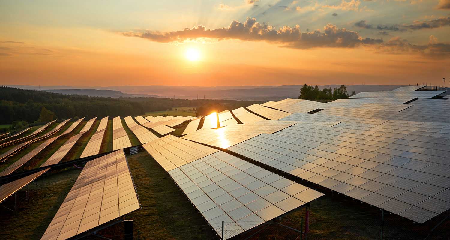 Placas solares en el campo